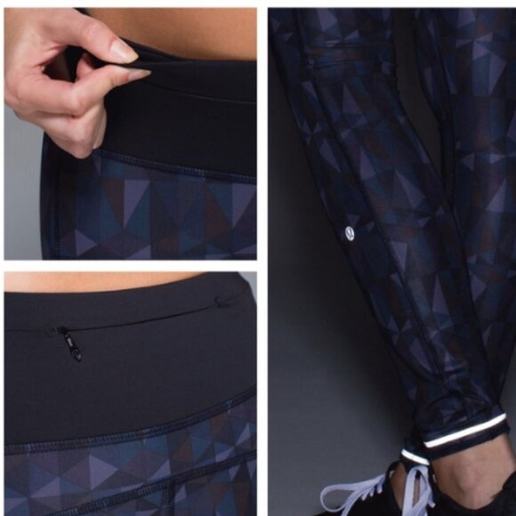 Lululemon Speed Tight II Stained Glass‎ Love Nightfall Black size 2 - Picture 3 of 9